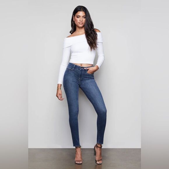 GOOD AMERICAN Good Legs Skinny Jeans High‎ Rise Sculpting Shaping Size 4 27 New - Picture 1 of 14
